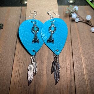 Turquoise and silver earrings